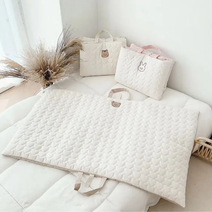 Matelas Bébé Coton Pliable 120x70cm | Lit Berceau Portable