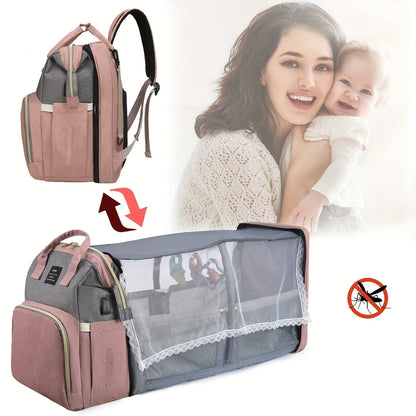 Sac à Langer Pliable & Portable 3-en-1 | Avec Lit Pliant Grande