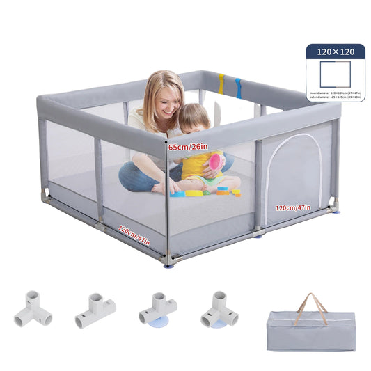 Parc Bébé Géant Anti-Choc avec Protections Mousse | 0-6 ans