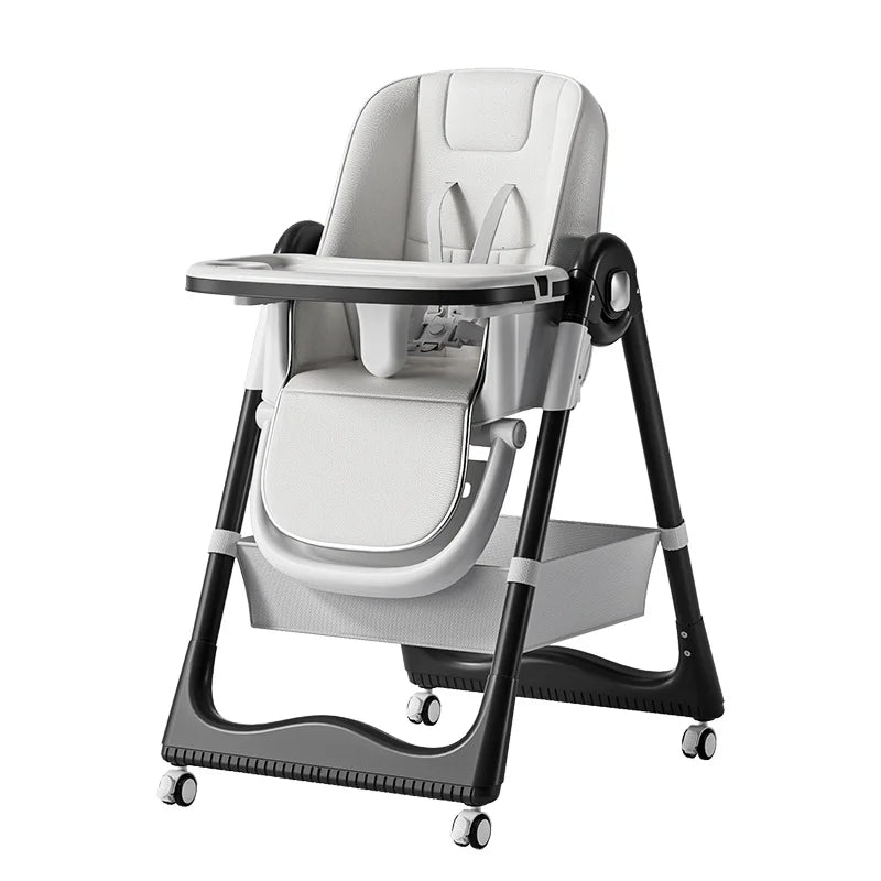 Chaise Haute Bébé PANGDUBE Pliable & Réglable | Roues & Plateau