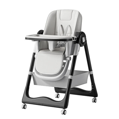 Chaise Haute Bébé PANGDUBE Pliable & Réglable | Roues & Plateau