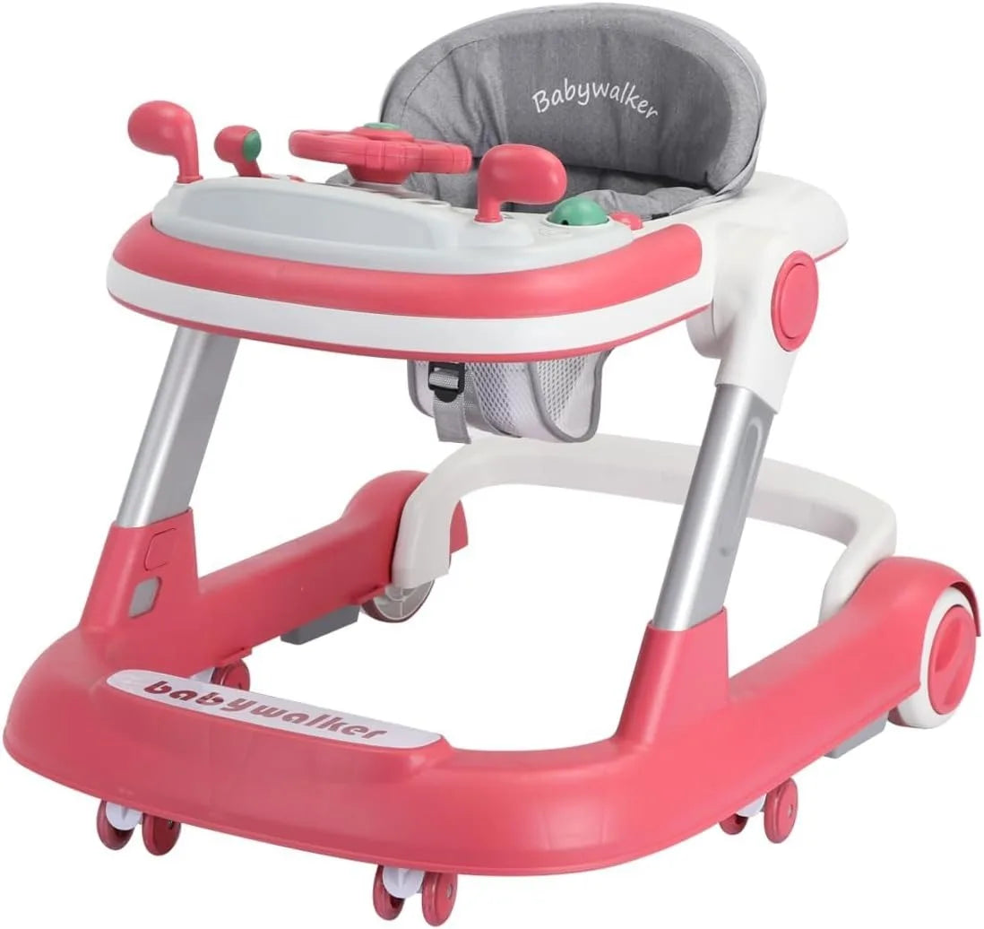 Trotteur Bébé 2-en-1 Pliable Anti-Chute | Pousseur & Siège