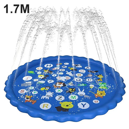Piscine Enfant avec Jet d'Eau | Tapis de Jeu Aquatique Gonflable
