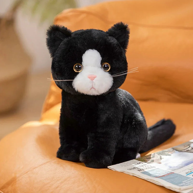 Peluche Chat Kawaii 26cm | Doudou Bébé Réaliste Animal Doux