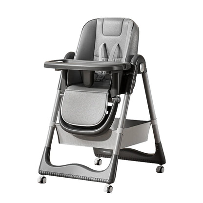 Chaise Haute Bébé PANGDUBE Pliable & Réglable | Roues & Plateau
