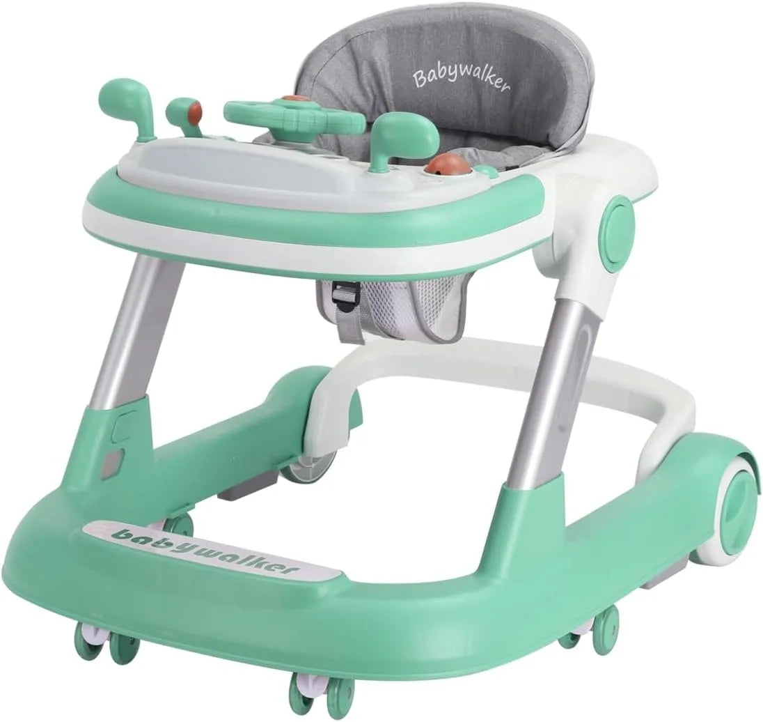 Trotteur Bébé 2-en-1 Pliable Anti-Chute | Pousseur & Siège