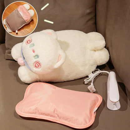 Bouillotte Peluche Chat Mignon | Micro-onde & Électrique