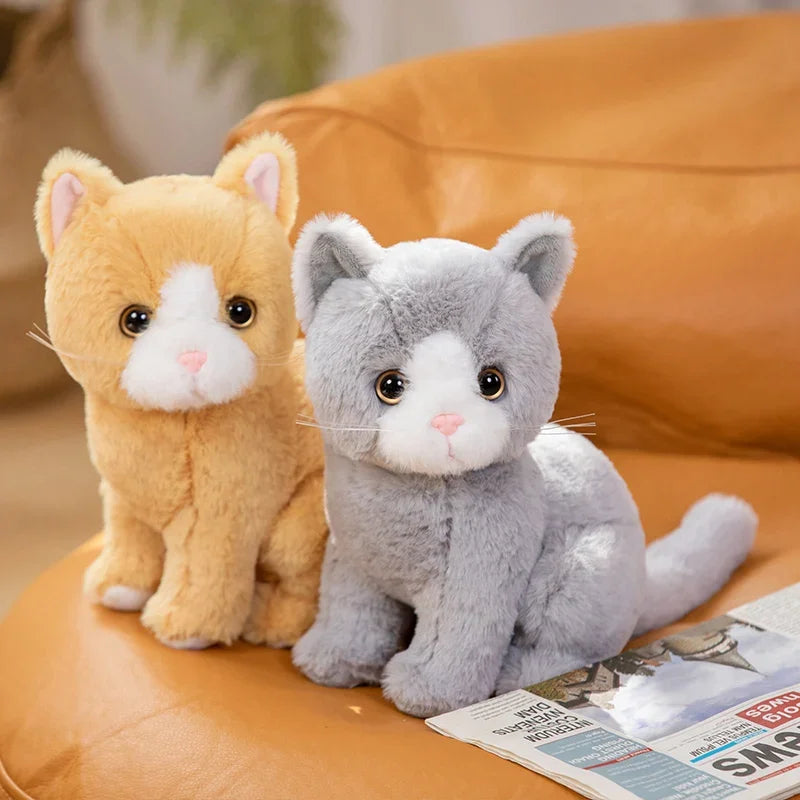 Peluche Chat Kawaii 26cm | Doudou Bébé Réaliste Animal Doux