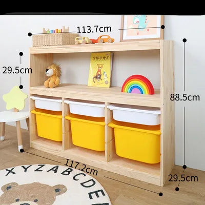 Armoire Bébé Bois & PP 3 Niveaux | Penderie Enfant Multifonction