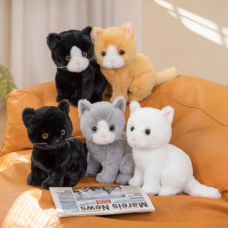 Peluche Chat Kawaii 26cm | Doudou Bébé Réaliste Animal Doux