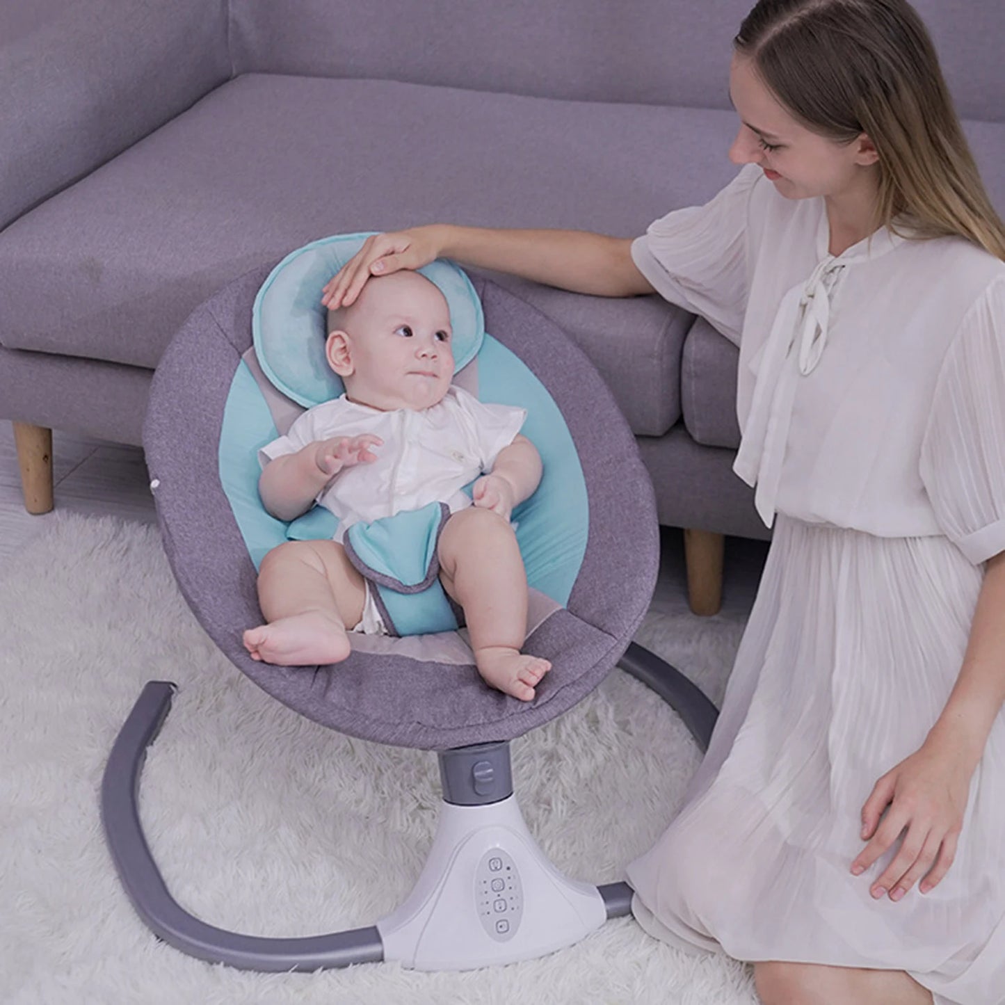 Transat Bébé Rose Électrique | Balancelle Sûre pour Nouveau-né