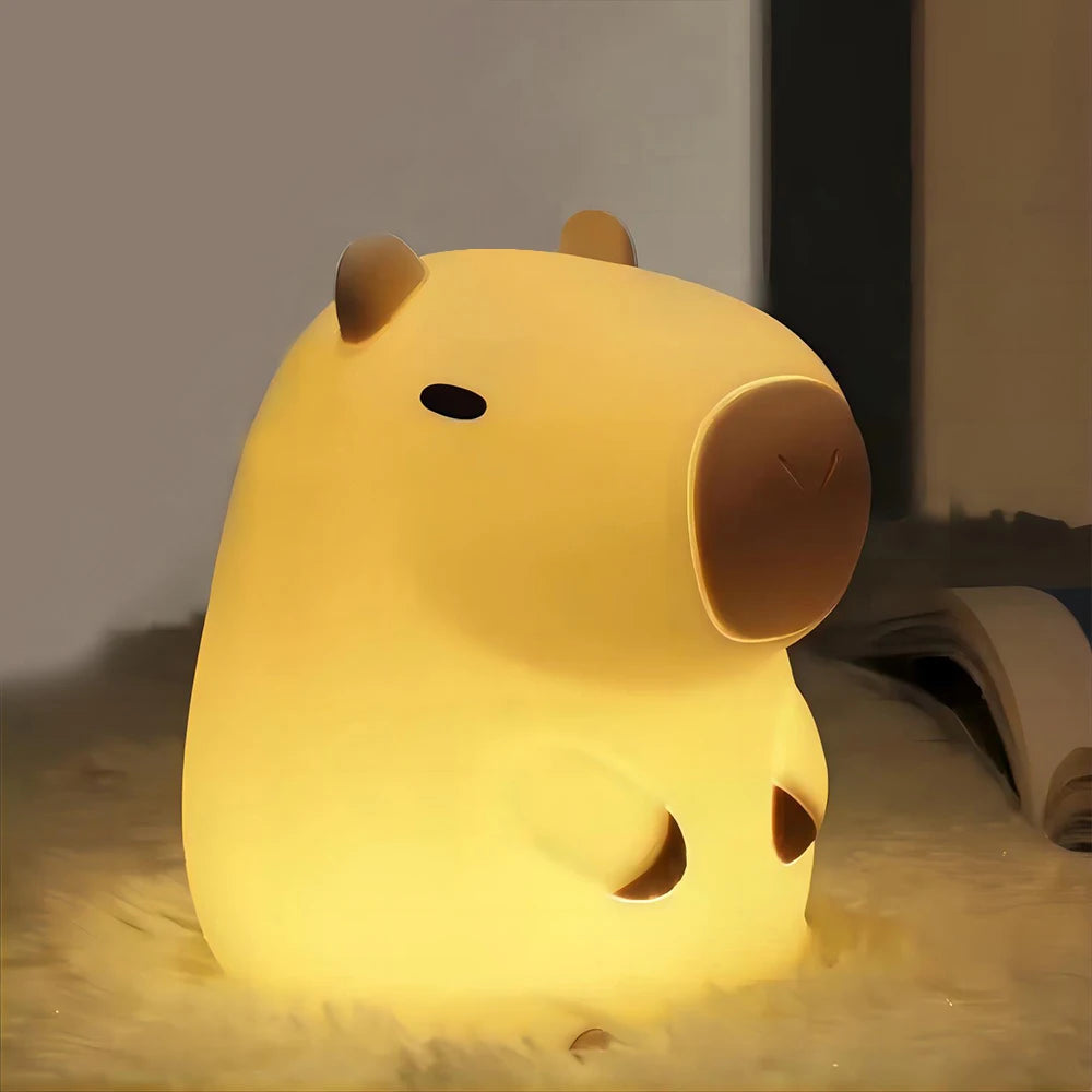 Veilleuse Bébé Capybara LED Dimmable | Lampe Chambre Enfant