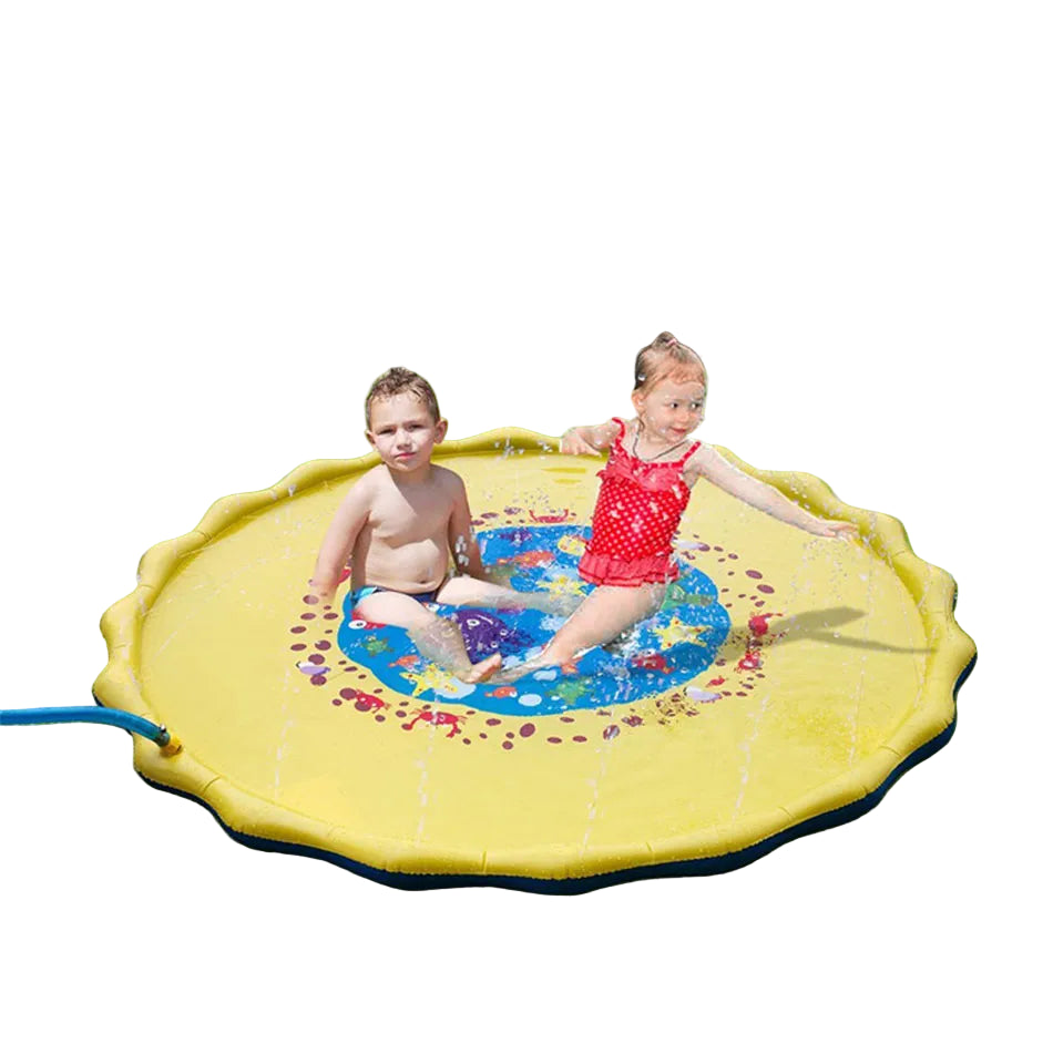 Piscine Enfant avec Jet d'Eau | Tapis de Jeu Aquatique Gonflable