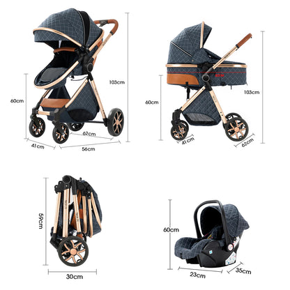 Poussette 3 en 1 Ultra-Légère | Système de Voyage Trio