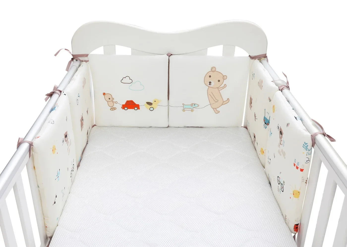 Barrière de Lit pour Bébé Coussins Nordiques (6pcs) | Anti-Chocs