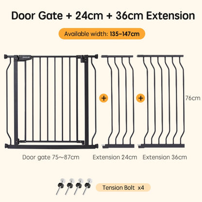 Barrière Escalier pour Bébé Sans Perçage 75-147cm | Sécurité