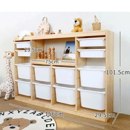 Armoire Bébé Bois & PP 3 Niveaux | Penderie Enfant Multifonction