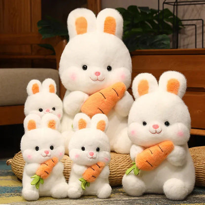 Peluche Lapin Carotte Kawaii | Doudou Bébé Doux Oreiller Enfant