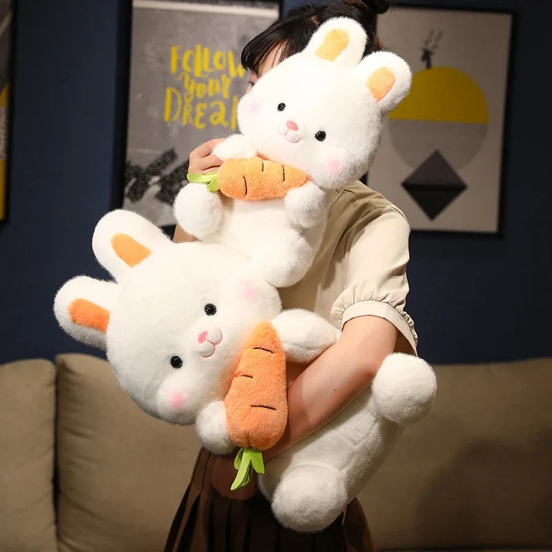 Peluche Lapin Carotte Kawaii | Doudou Bébé Doux Oreiller Enfant