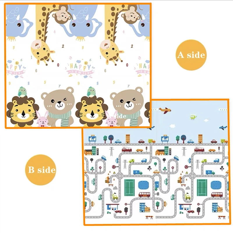 Tapis d'Éveil Bébé Géant Double Face & Pliable | Fille ou Garçon