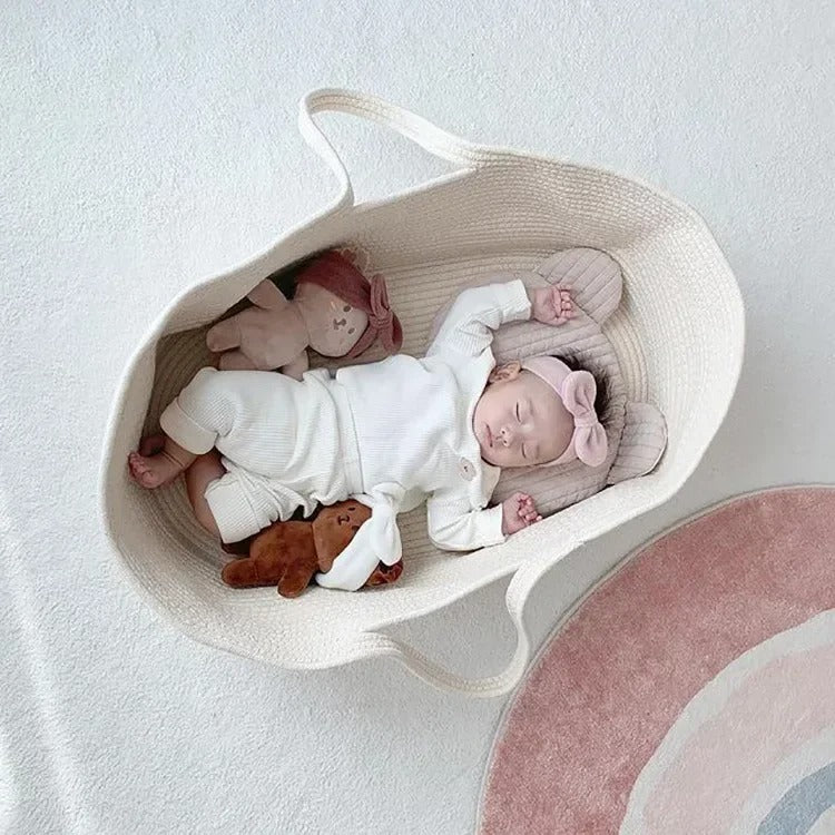 Couffin Bébé Brun | Panier Douillet Coton Naturel