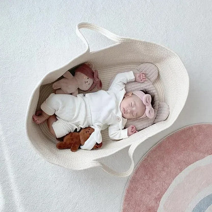Couffin Bébé Brun | Panier Douillet Coton Naturel