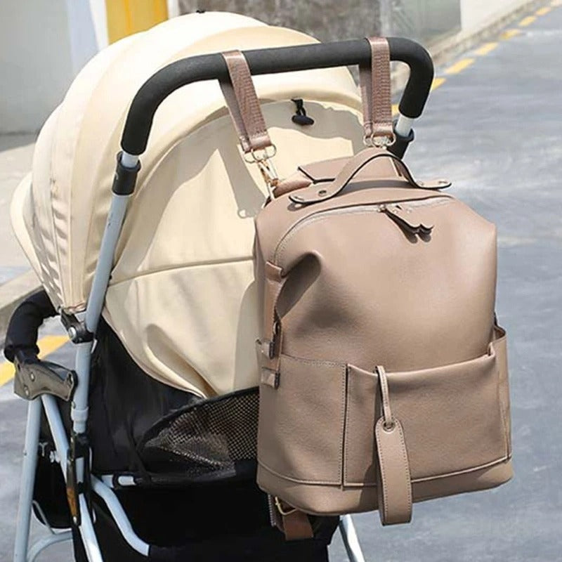 Sac à Langer Cuir Élégant | Sac à Dos Bébé Fille Garçon